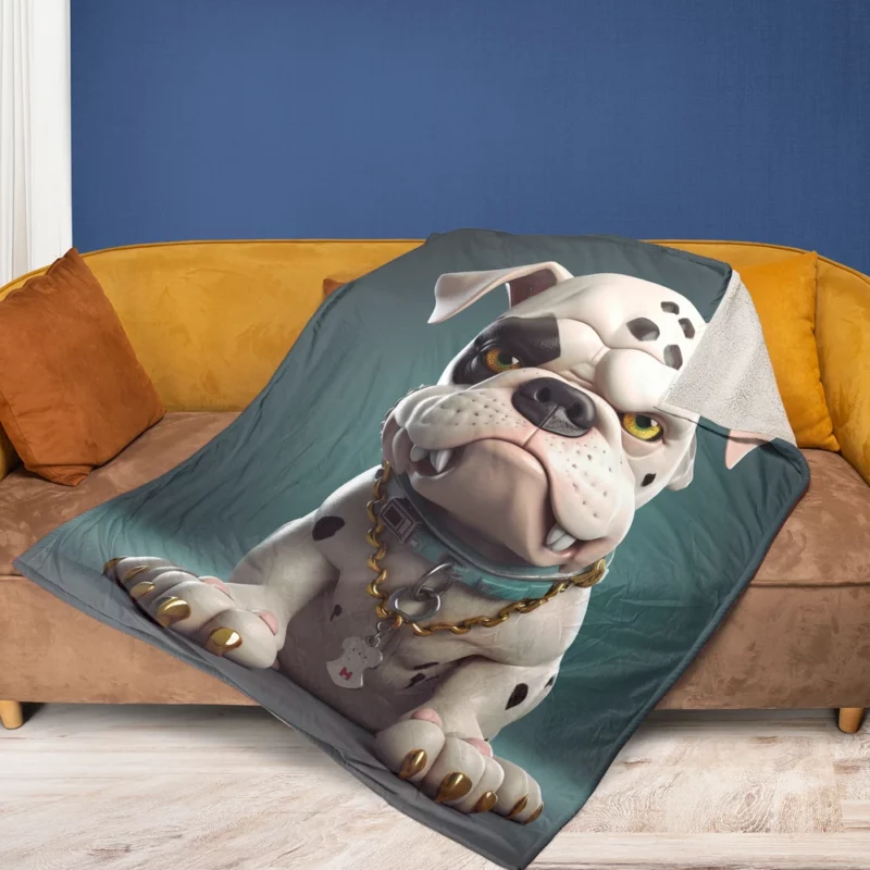 Cute Dalmatian Dog Studio Portrait Fleece Blanket 1