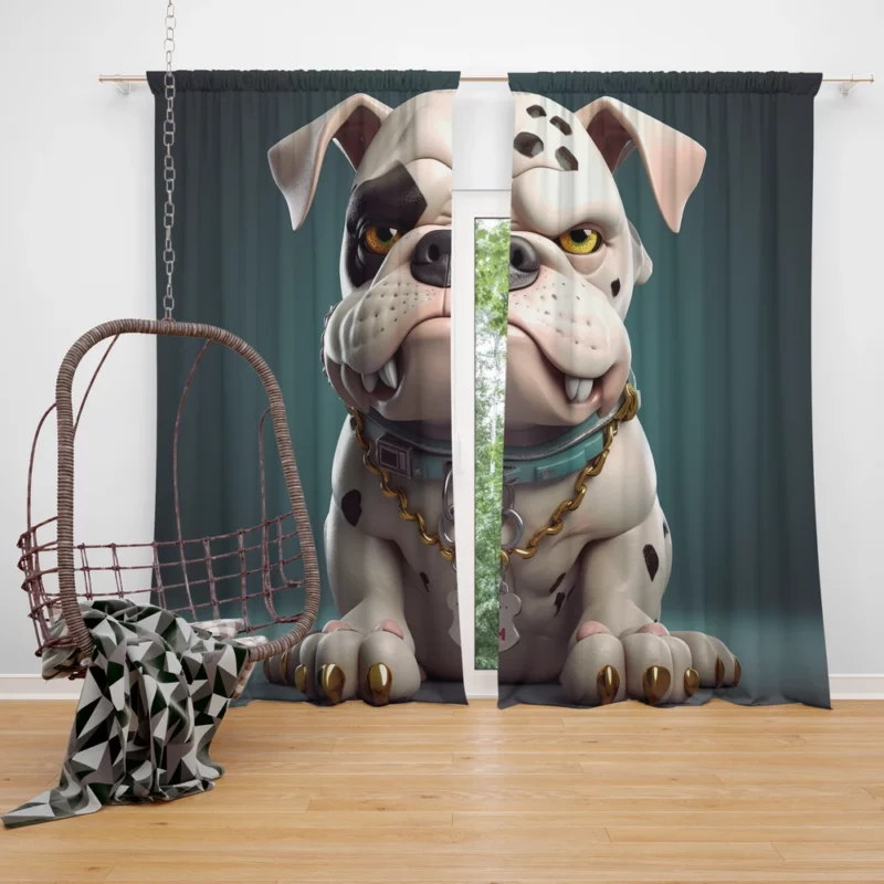 Cute Dalmatian Dog Studio Portrait Window Curtain