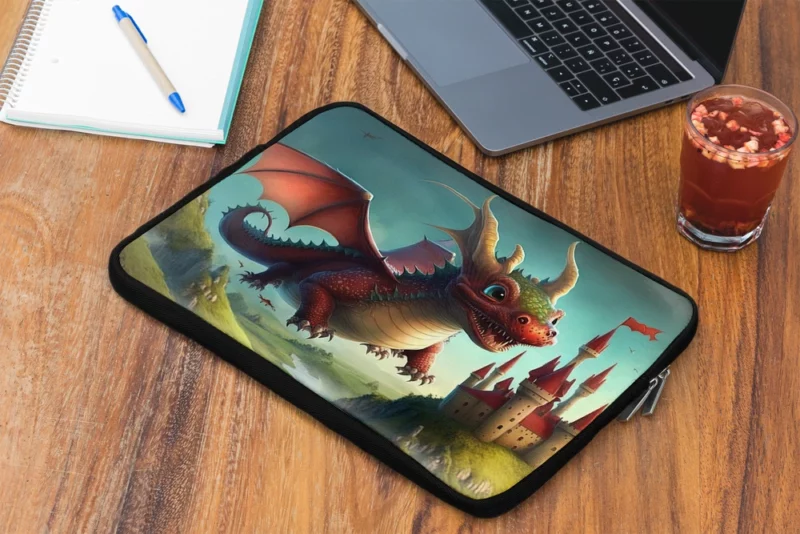 Cute Dragon and Castle Laptop Sleeve 2