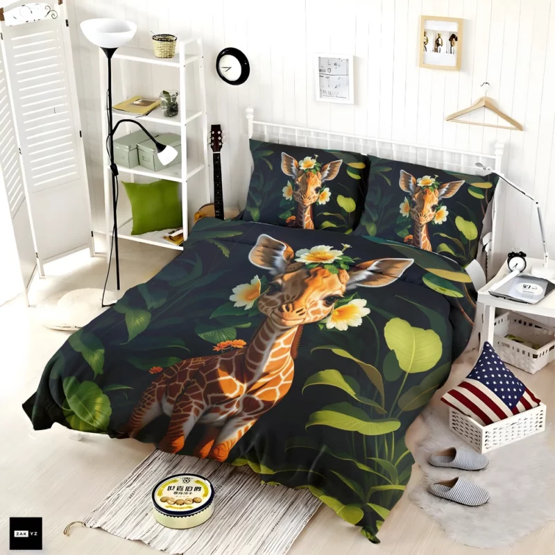 Cute Giraffe in the Forest Bedding Set