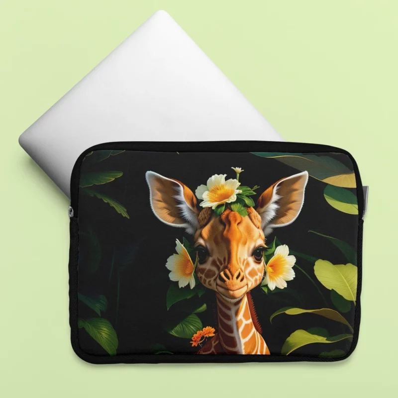 Cute Giraffe in the Forest Laptop Sleeve