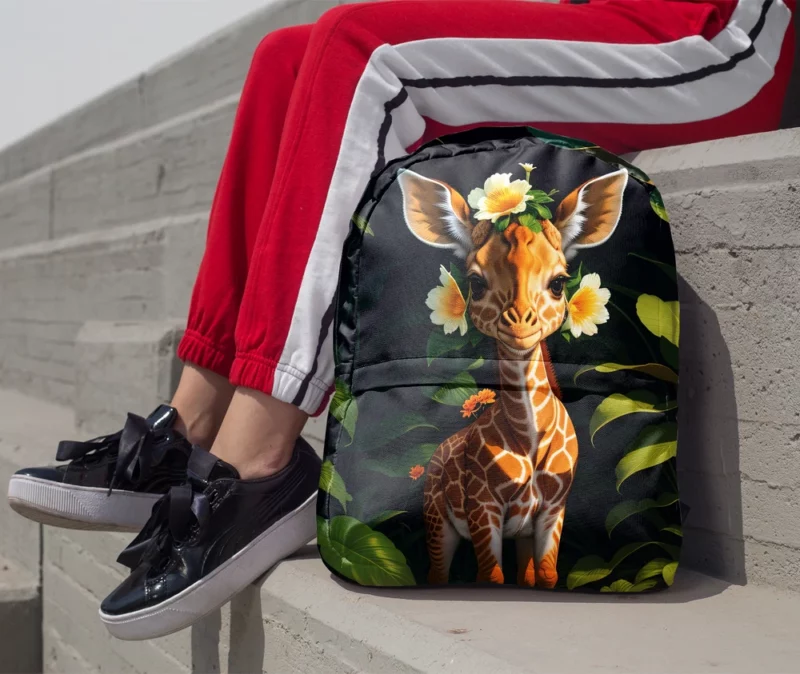 Cute Giraffe in the Forest Minimalist Backpack 1