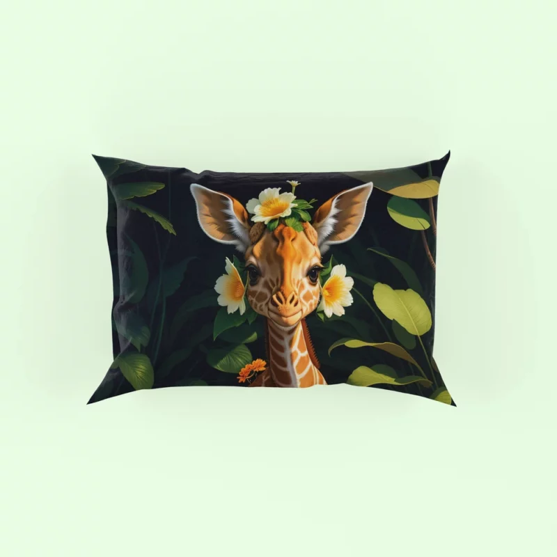 Cute Giraffe in the Forest Pillow Case