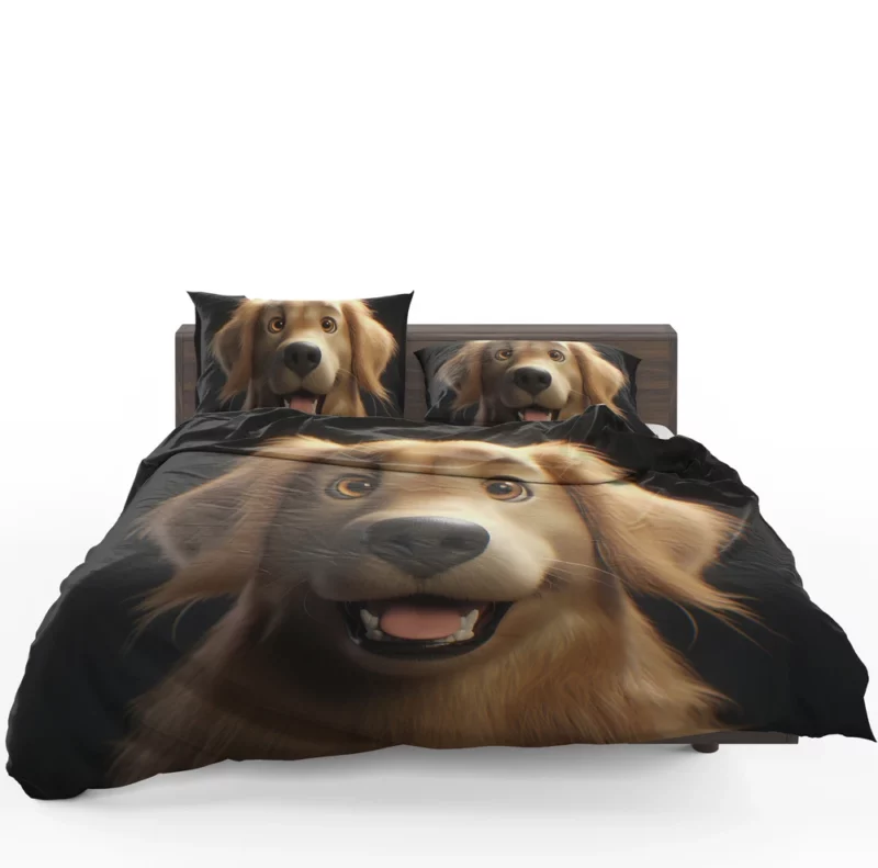 Cute Golden Retriever Studio Portrait Bedding Set 1