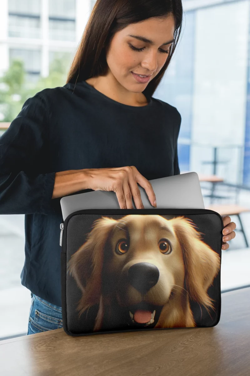 Cute Golden Retriever Studio Portrait Laptop Sleeve 1