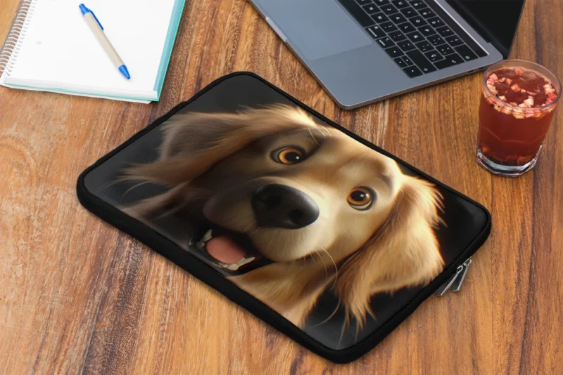 Cute Golden Retriever Studio Portrait Laptop Sleeve 2