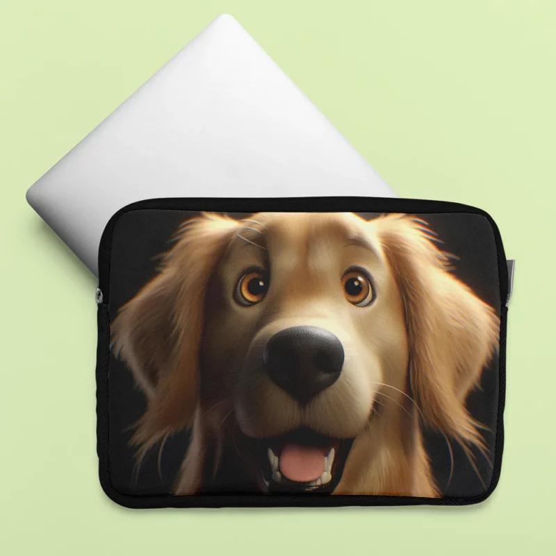 Cute Golden Retriever Studio Portrait Laptop Sleeve