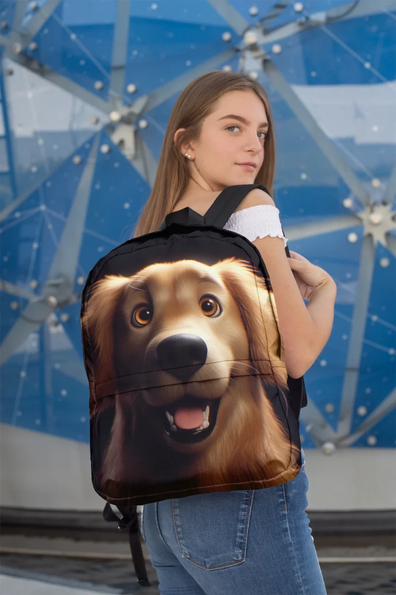 Cute Golden Retriever Studio Portrait Minimalist Backpack 2