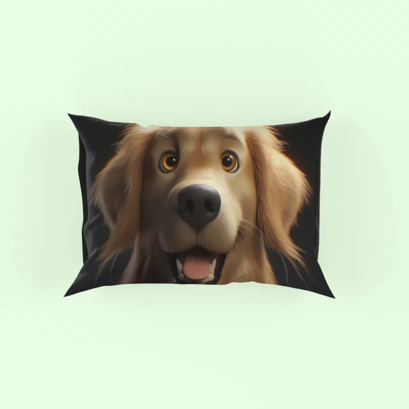 Cute Golden Retriever Studio Portrait Pillow Case