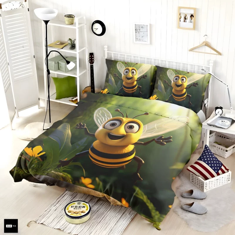 Cute Illustrated Bee Bedding Set