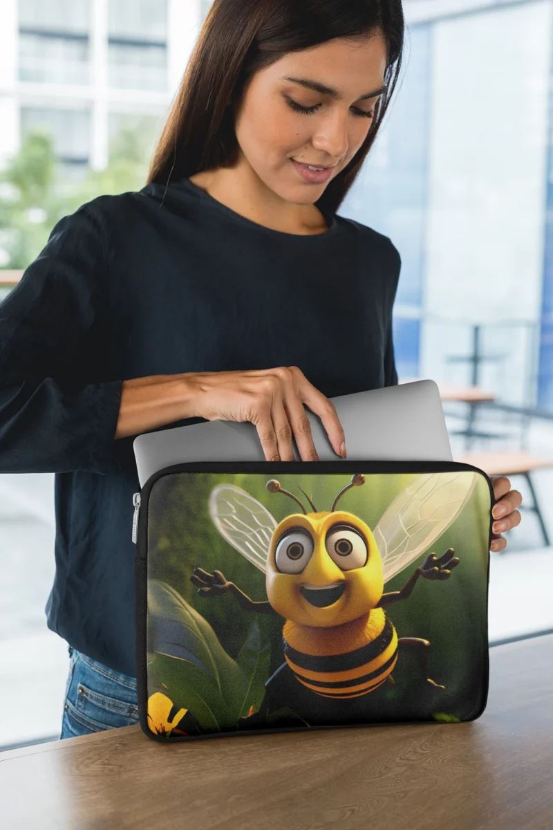 Cute Illustrated Bee Laptop Sleeve 1