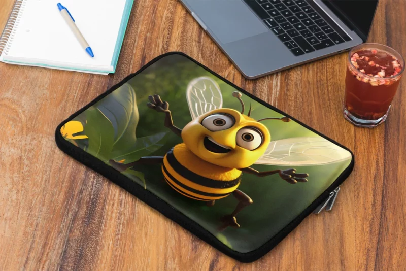 Cute Illustrated Bee Laptop Sleeve 2