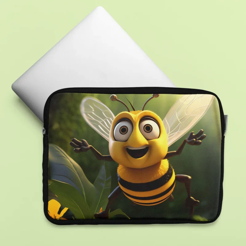 Cute Illustrated Bee Laptop Sleeve