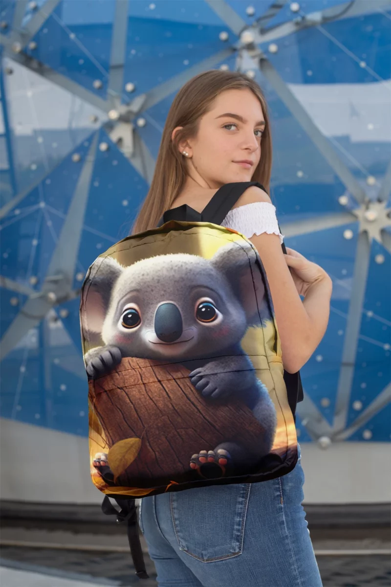 Cute Koala in Woods Minimalist Backpack 2