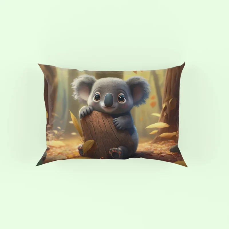 Cute Koala in Woods Pillow Case