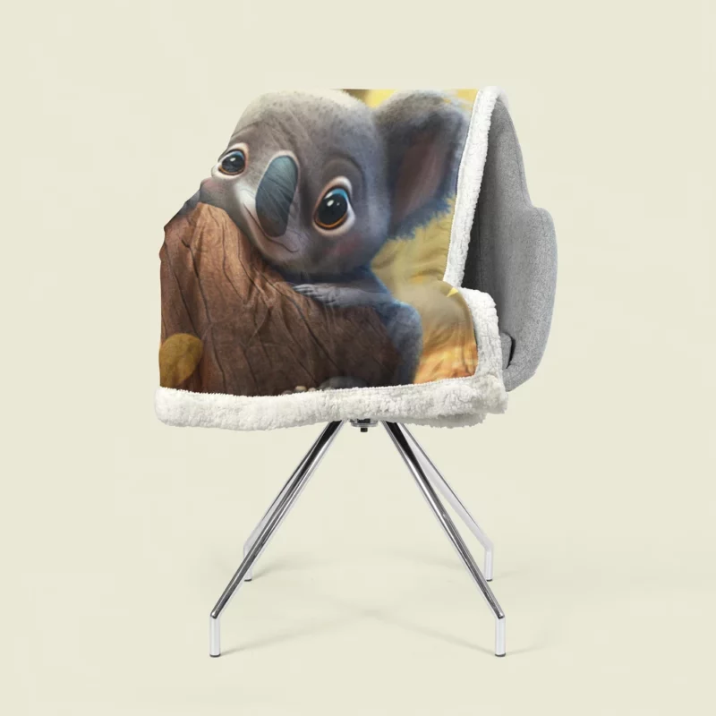 Cute Koala in Woods Sherpa Fleece Blanket 1