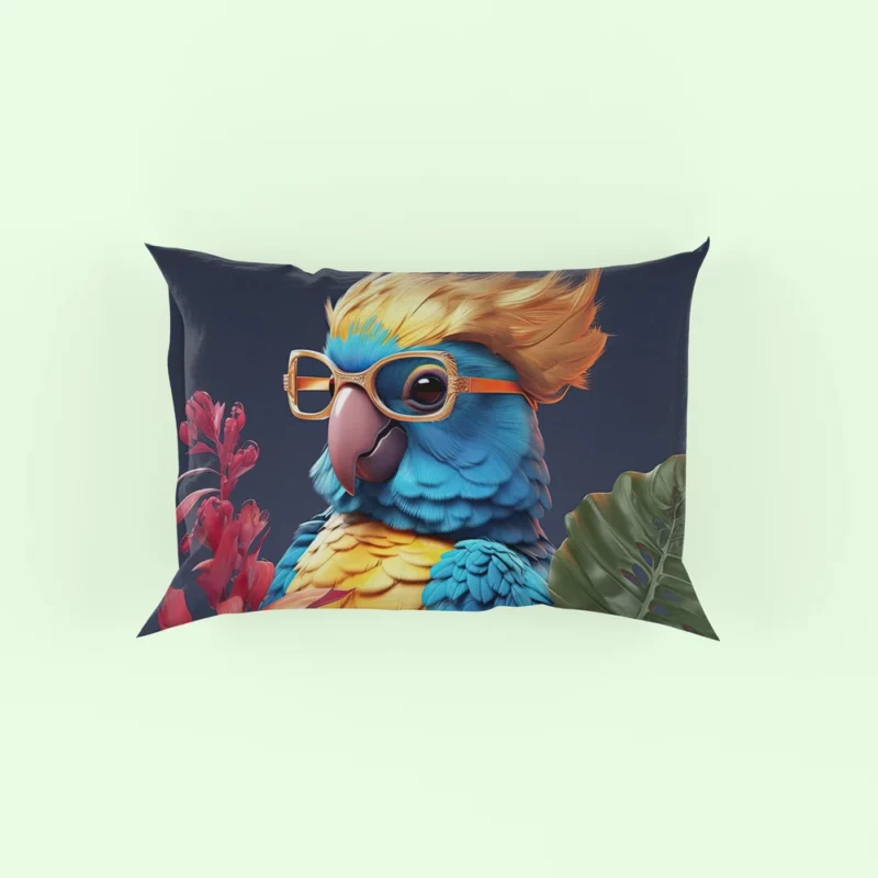 Cute Macaw Parrot Sunglass Pillow Case