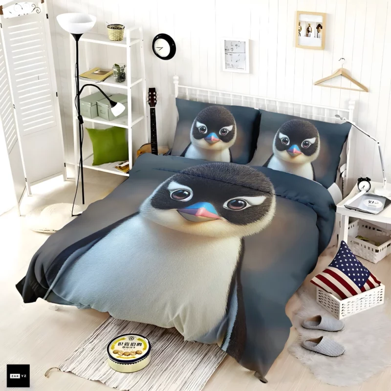 Cute Madagascar Penguin Art Bedding Set