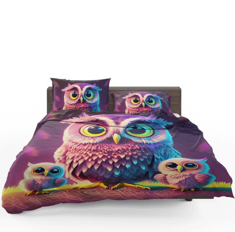 Cute Owl Created by AI Bedding Set 1