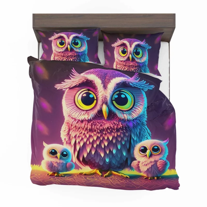 Cute Owl Created by AI Bedding Set 2