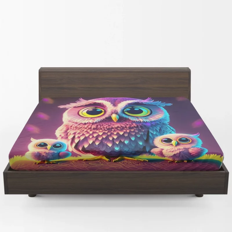 Cute Owl Created by AI Fitted Sheet 1