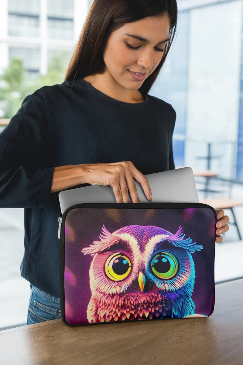 Cute Owl Created by AI Laptop Sleeve 1