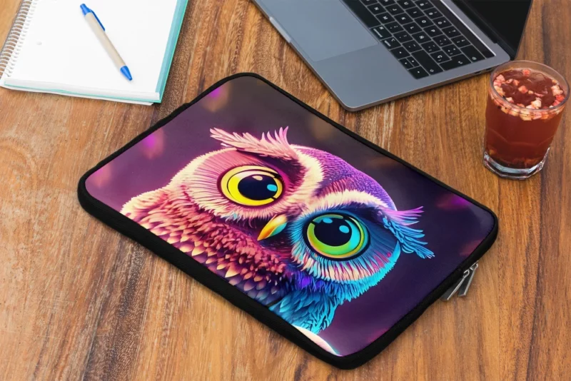 Cute Owl Created by AI Laptop Sleeve 2