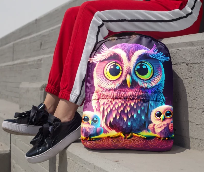 Cute Owl Created by AI Minimalist Backpack 1