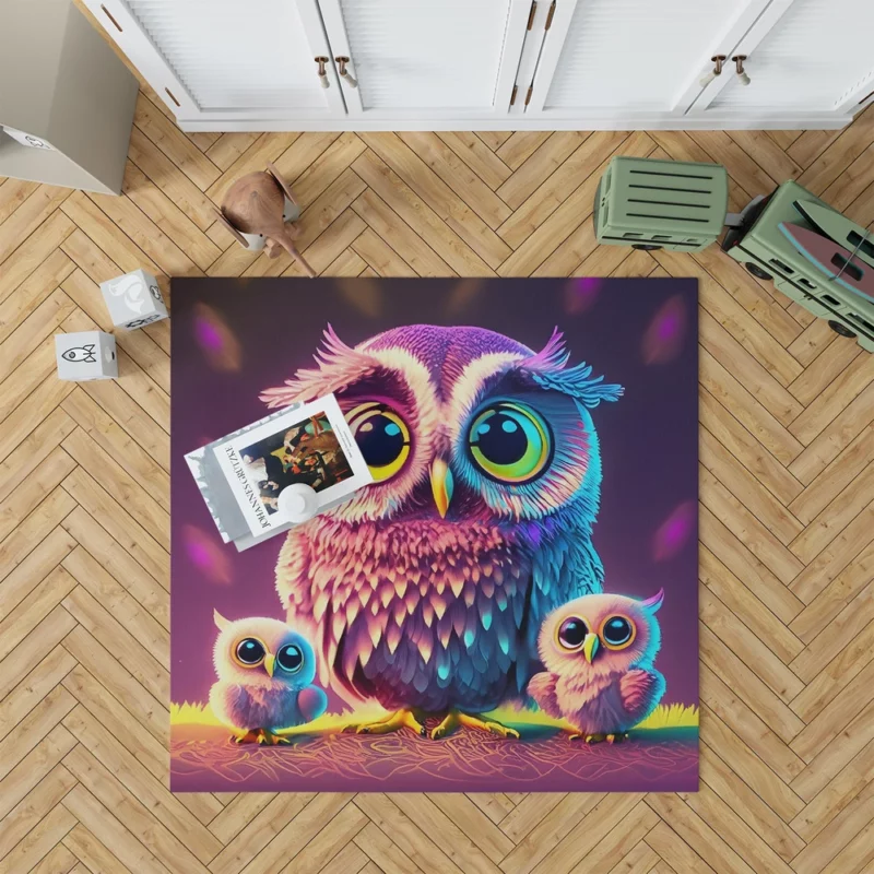 Cute Owl Created by AI Rug