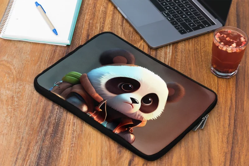 Cute Panda With Backpack Laptop Sleeve 2