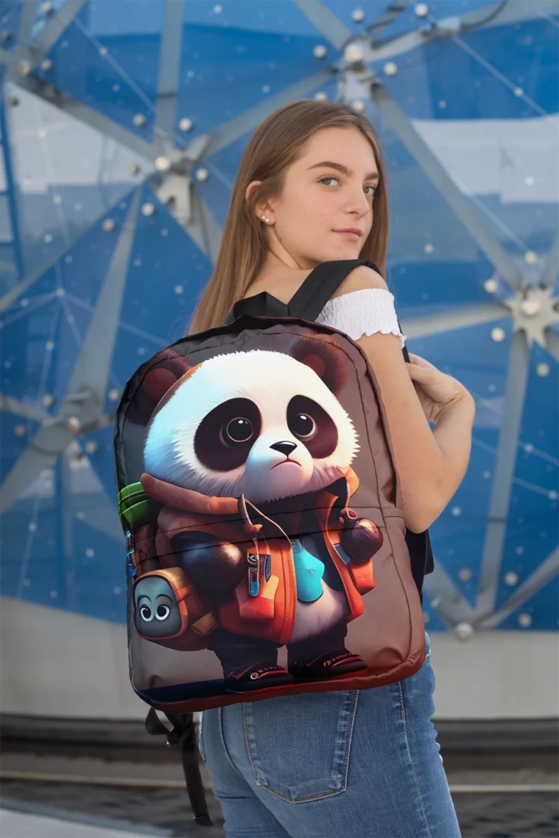 Cute Panda With Backpack Minimalist Backpack 2