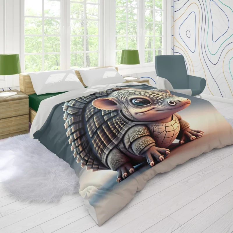 Cute Pixel Armadillo Duvet Cover