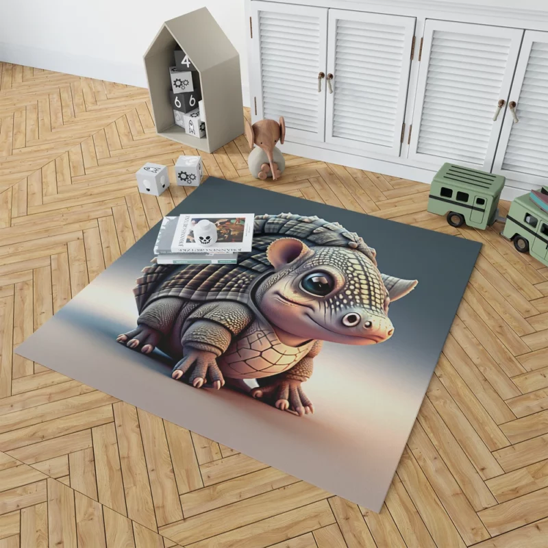 Cute Pixel Armadillo Rug 1