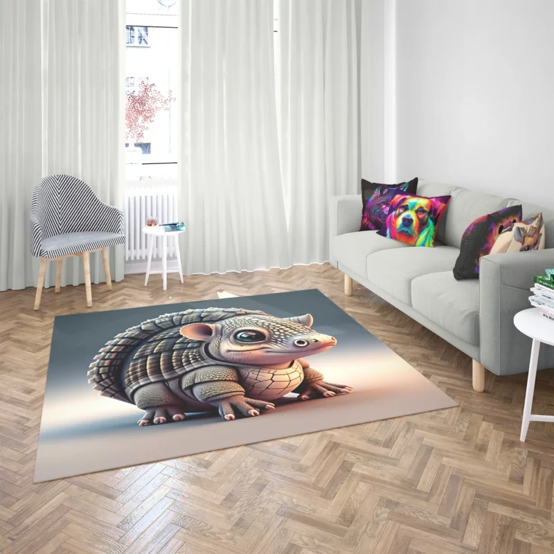 Cute Pixel Armadillo Rug 2