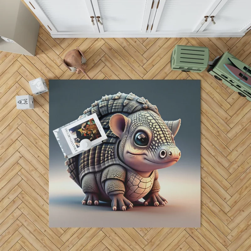 Cute Pixel Armadillo Rug