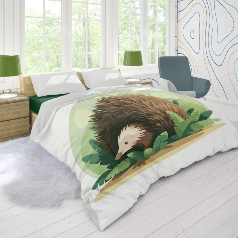 Cute Porcupine in 2D Illustration Duvet Cover