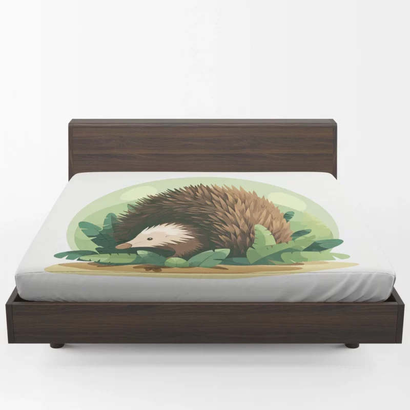 Cute Porcupine in 2D Illustration Fitted Sheet 1