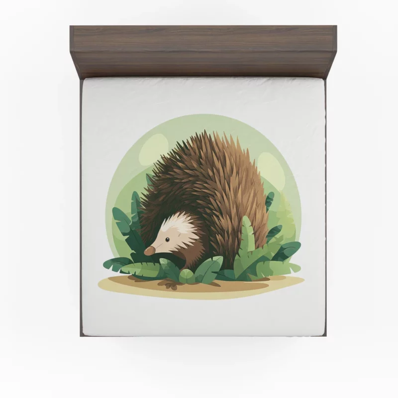 Cute Porcupine in 2D Illustration Fitted Sheet