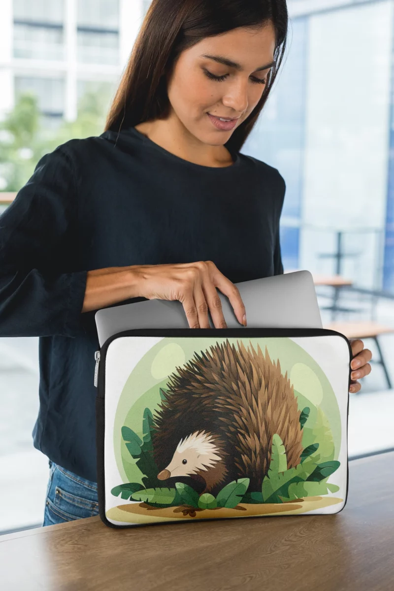 Cute Porcupine in 2D Illustration Laptop Sleeve 1