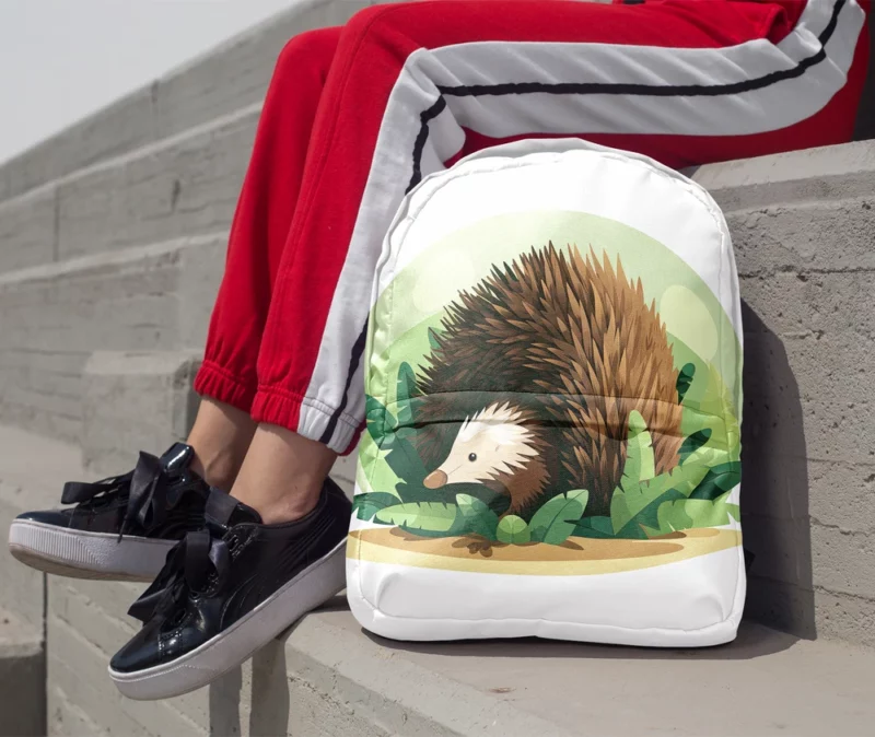 Cute Porcupine in 2D Illustration Minimalist Backpack 1