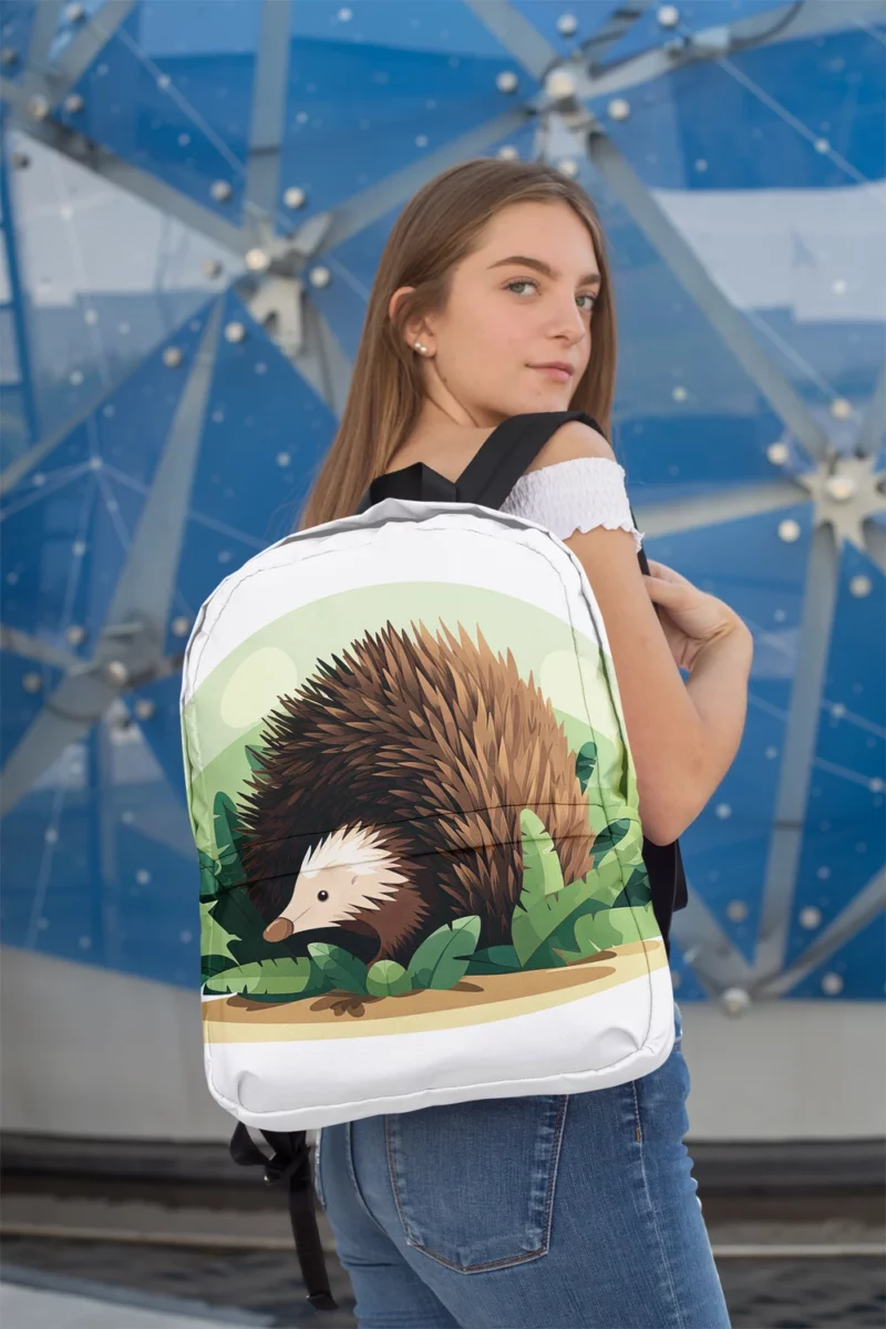 Cute Porcupine in 2D Illustration Minimalist Backpack 2