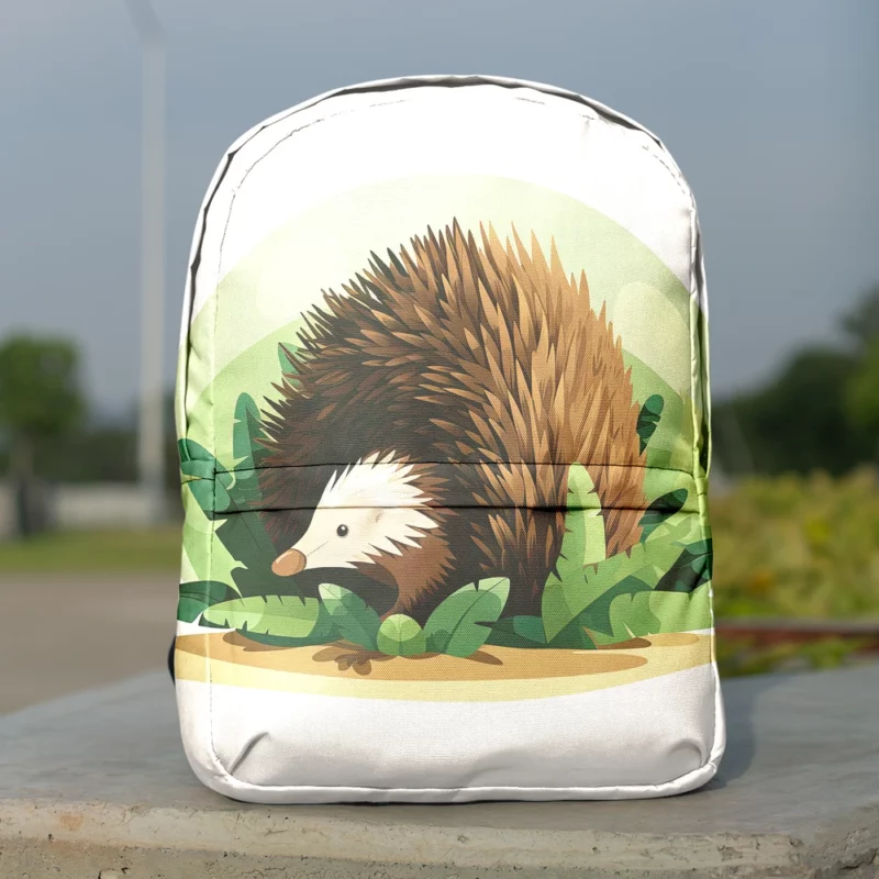 Cute Porcupine in 2D Illustration Minimalist Backpack