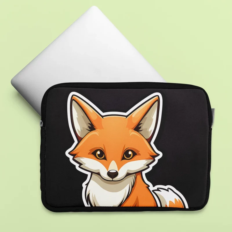 Cute Smiling Fox Sticker Laptop Sleeve