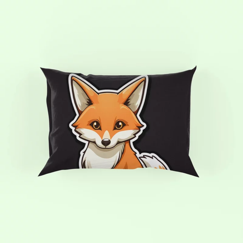 Cute Smiling Fox Sticker Pillow Case