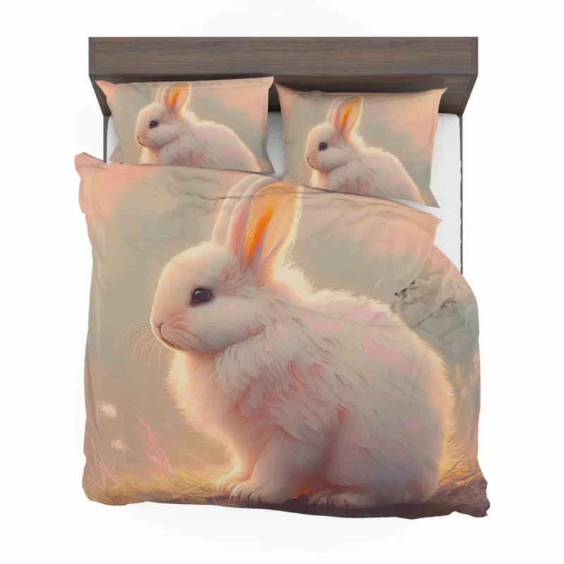 Cute White Easter Bunny Bedding Set 2