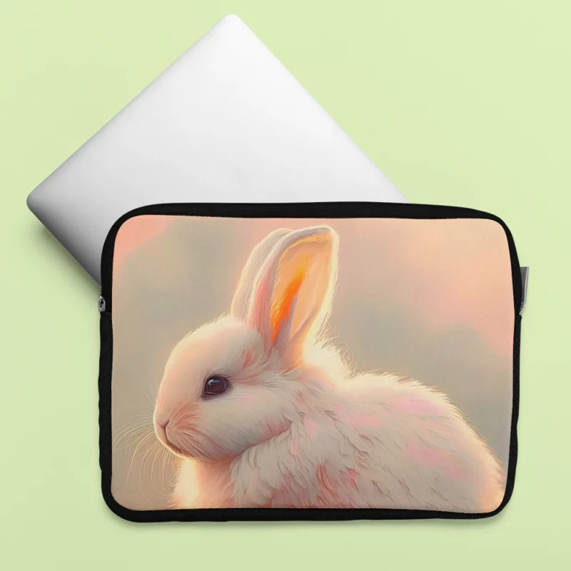 Cute White Easter Bunny Laptop Sleeve