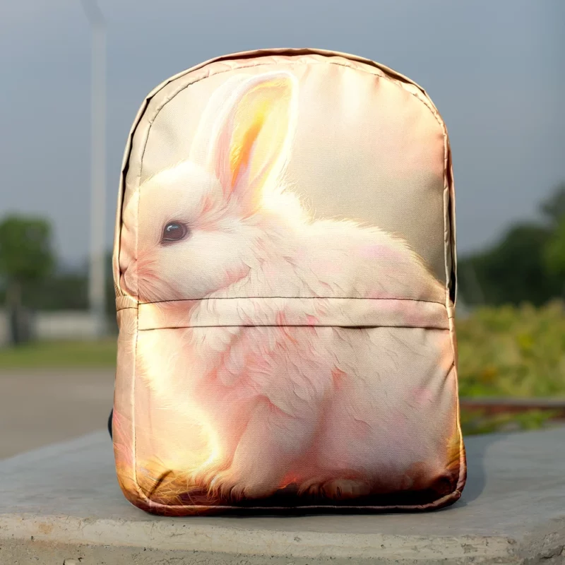 Cute White Easter Bunny Minimalist Backpack