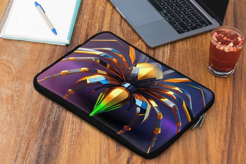 Cyberpunk Spider Illustration Laptop Sleeve 2