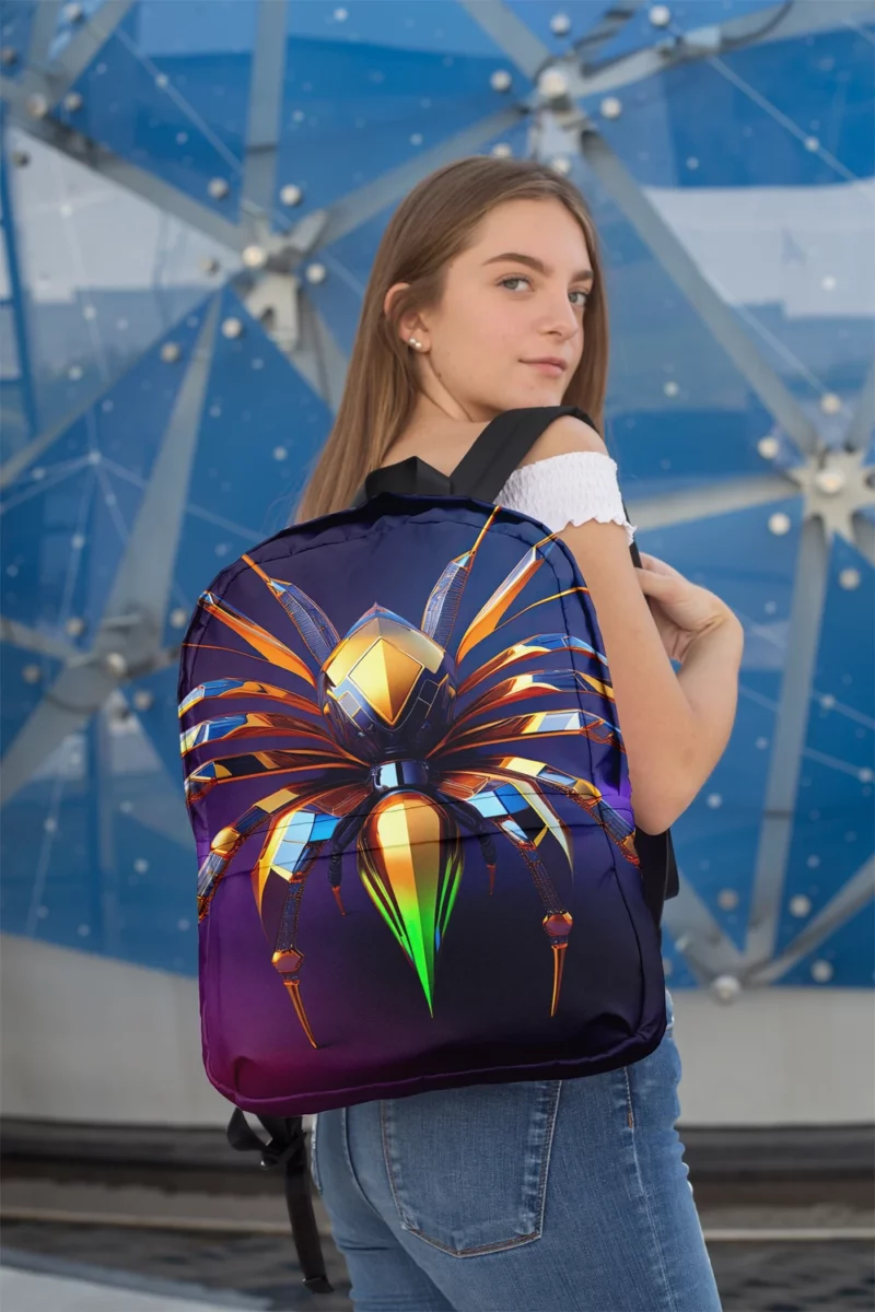 Cyberpunk Spider Illustration Minimalist Backpack 2