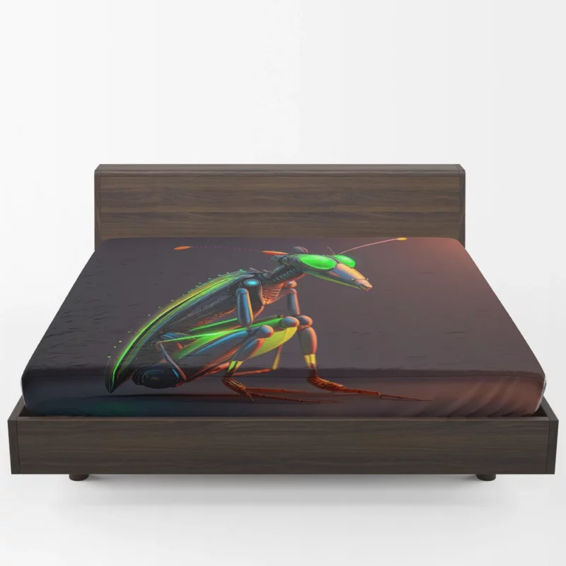 Cyborg Grasshopper Artwork Fitted Sheet 1